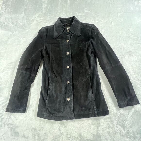 bp Black Suede Button-Front Blazer Jacket - Picture 5 of 12